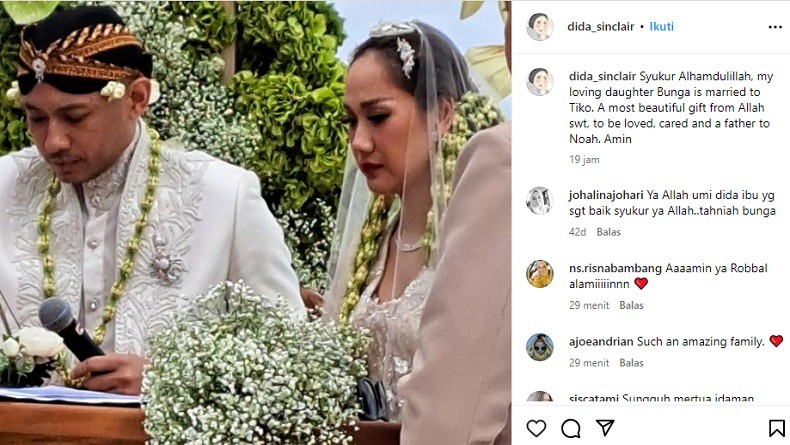 Bunga Citra Lestari Menikah Lagi, Ini Pesan Ibunda Ashraf Sinclair untuk Tiko Aryawardhana