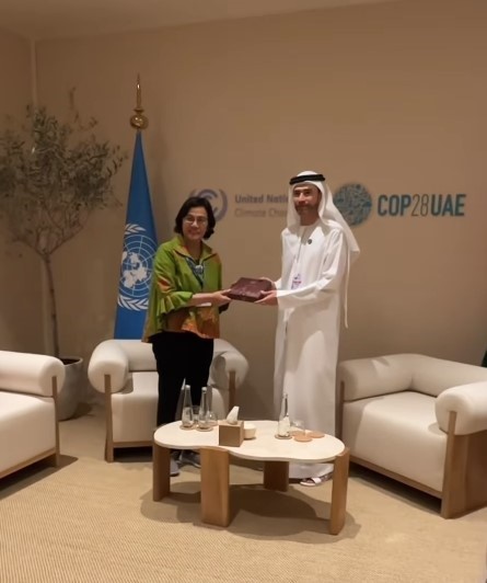 Sri Mulyani Bertemu Menkeu Uni Emirat Arab, Bahas Upaya Penanganan Iklim