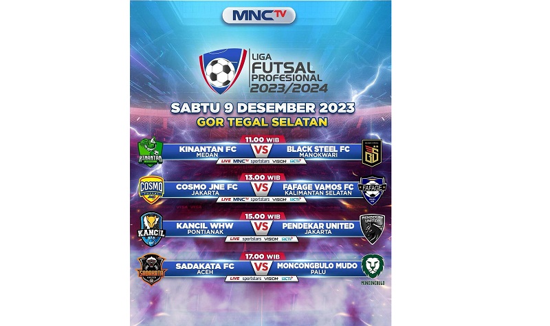 Jadwal Liga Futsal Profesional Pekan ke-4: Cosmo JNE FC Vs Fafage Vamos di MNCTV