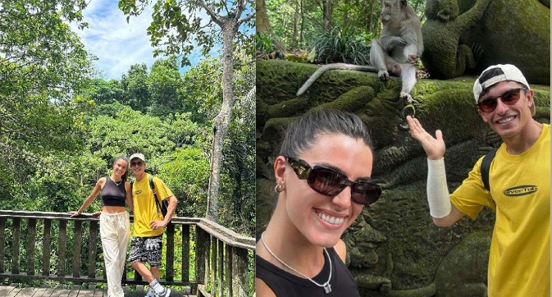 Masih Betah di Bali, Marc Marquez dan Kekasih Asyik Liburan ke Monkey Forest Ubud