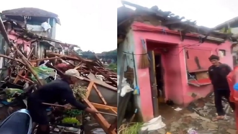 Hujan Deras Disertai Angin Kencang Rusak 90 Rumah Warga Bojong Malaka Baleendah Bandung
