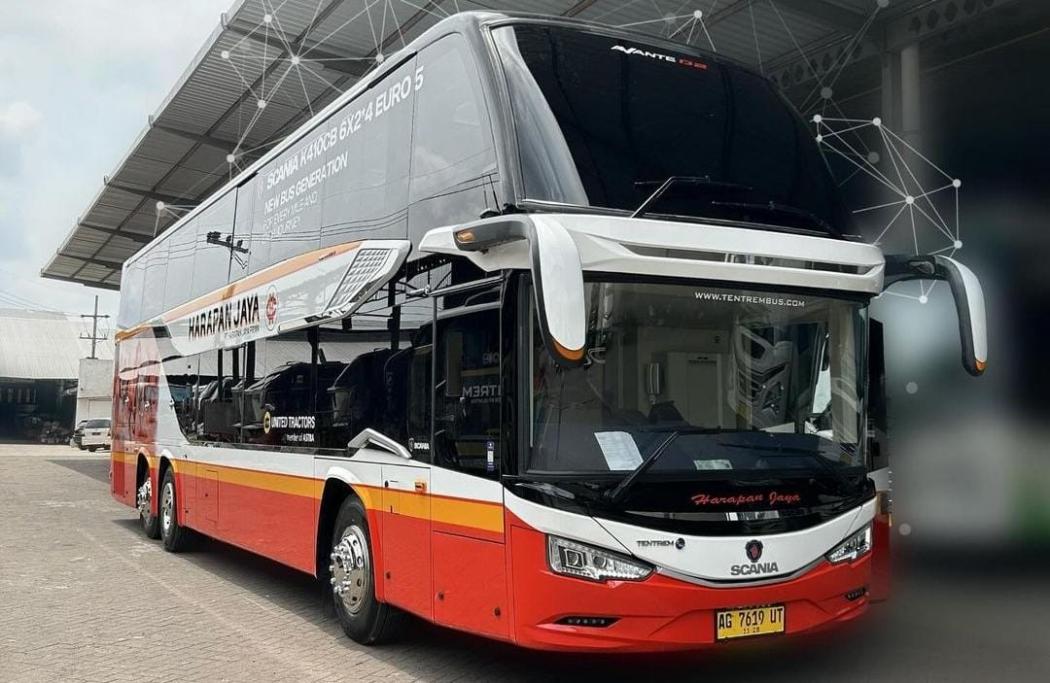 Bus Tingkat PO Harapan Jaya Meluncur, Dilengkapi 6 Sleeper Seat