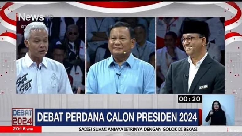 Debat Capres Pertama, Prabowo Ungkap Perbaikan Hukum, HAM dan Korupsi Jadi Fokusnya