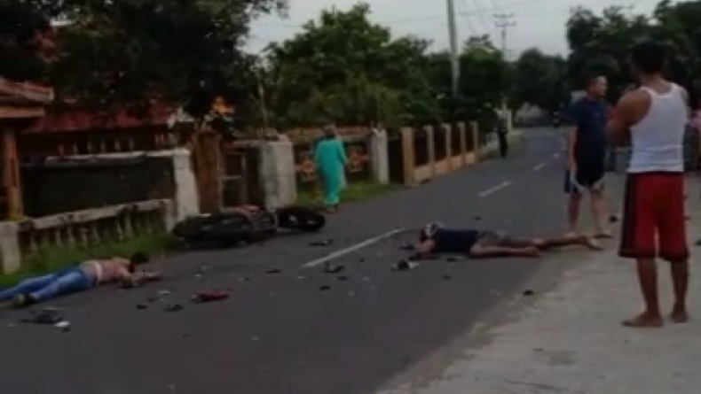 Kecelakaan di Loji Sukabumi, 2 Motor Adu Banteng, Pengendara Terkapar di Jalan