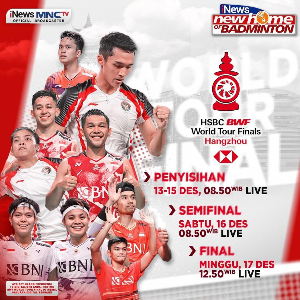 6 Wakil Terbaik Indonesia Siap Menang di Laga Perdana BWF World Tour Finals 2023 Live di iNews
