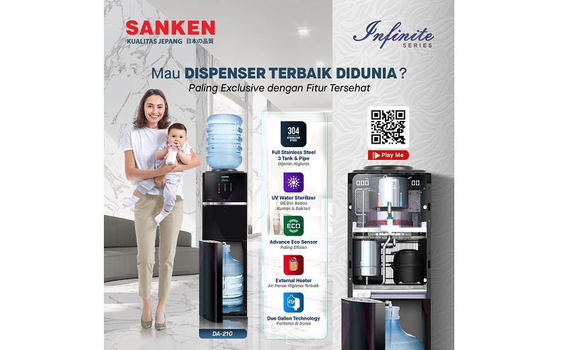 Sanken Dispenser Infinite Series Terbaik di Dunia, Tunjang Gaya Hidup Sehat Masyarakat