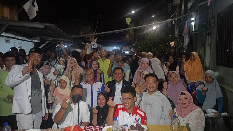 Caleg Partai Perindo Antonius Riyanto Sapa Warga Koja Jakut, Sampaikan Visi dan Misi