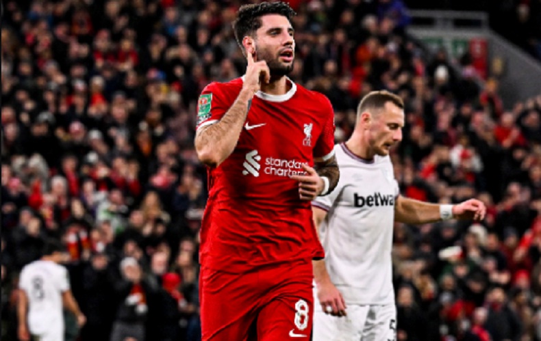 Hasil Piala Liga Inggris: Liverpool Tembus Semifinal usai Bantai West Ham di Anfield