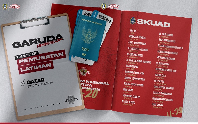 Timnas Indonesia U-20 Panggil 26 Pemain untuk TC di Qatar Proyeksi Piala Dunia U-20 2025