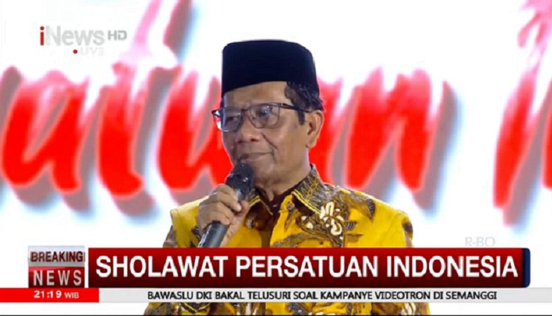 Sholawat Perindo di Probolinggo, Mahfud MD Sebut HT Tawarkan Ide Persatuan Indonesia