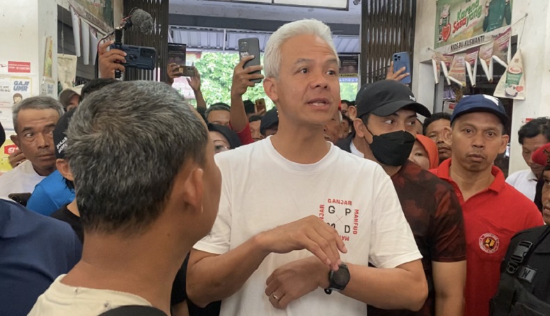 Ganjar Dicurhati Kelangkaan Kedelai saat Kunjungi Pasar Rakyat Kebon Agung Boyolali