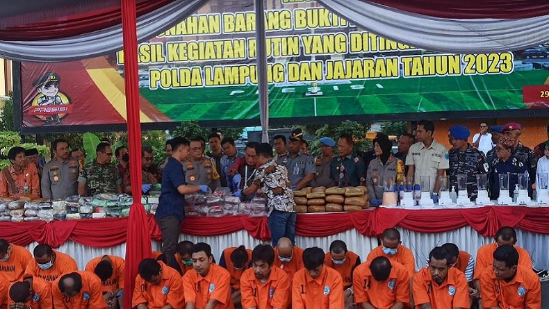 Polda Lampung Ungkap 1.331 Kasus Narkoba di 2023, Tangkap 1.662 Tersangka
