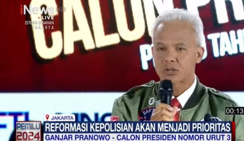 Debat Capres, Ganjar Dorong Reformasi Kepolisian, Terorisme hingga Pinjol