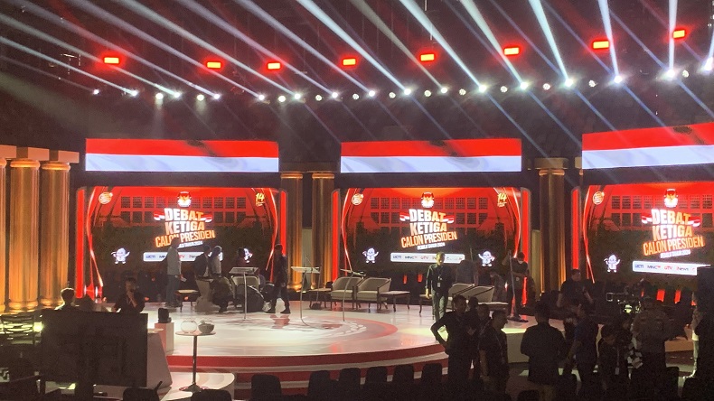 Penampakan Istora Senayan Jelang Debat Ketiga Pilpres 2024