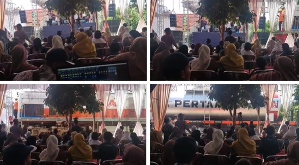 Viral Kereta Nyelonong di Depan Panggung Hajatan, Netizen Bengong: Mampir Pak Prasmanan Dulu