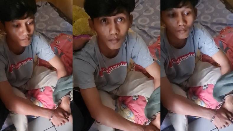 Tampang Penyiram Air Keras ke Pedagang Semangka Kramat Jati saat Ditangkap, Pasrah Diborgol