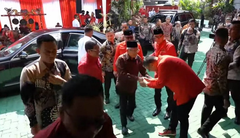 Tiba di Sekolah Partai, Wapres Ma'ruf Amin Hadiri HUT PDIP Wakili Pemerintah