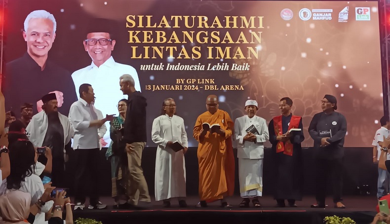 Hary Tanoesoedibjo Dampingi Capres Ganjar Hadiri Silaturahmi Kebangsaan Lintas Agama di Surabaya