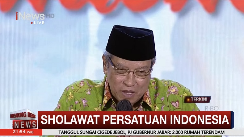 Kiai Said Aqil Hadiri Sholawat Persatuan Indonesia, Sebut Mahfud MD Orang Berilmu