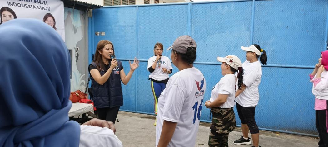 Caleg Partai Perindo Dian Mirza Gelar Sosialisasi di Cengkareng Jakbar