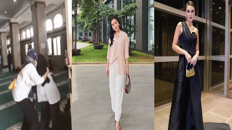 Intip Momen Hangat Prilly Latuconsina Bertemu Luna Maya saat Melayat Ibunda Maxime Bouttier 