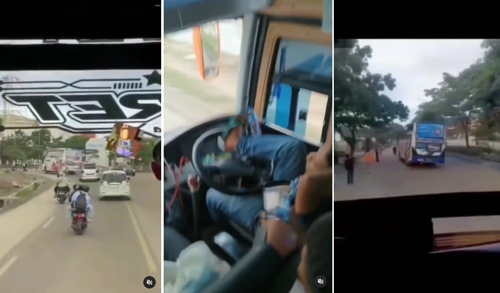 Viral Sopir Bus Nyetir Pakai Kaki hingga Oleng, Netizen Geram: Giliran Nabrak Bilang Musibah