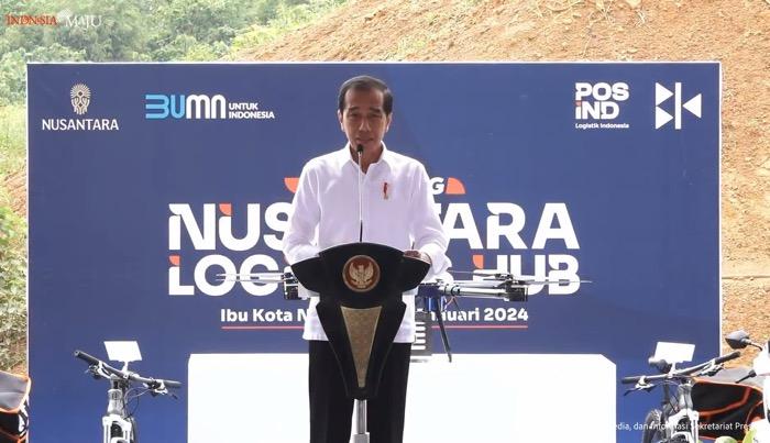 Jokowi Groundbreaking Nusantara Logistic Hub, Singgung Padatnya Kegiatan di IKN