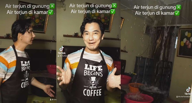 Viral! Rumah Chef Eddy Siswanto MasterChef Bocor Parah, Deras seperti Air Terjun