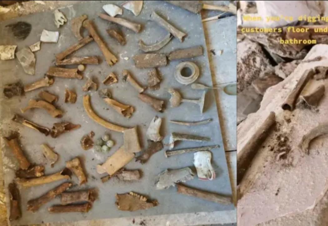 Viral, Tukang Ledeng Temukan Lebih dari 20 Tulang di Bawah Lantai Kamar Mandi