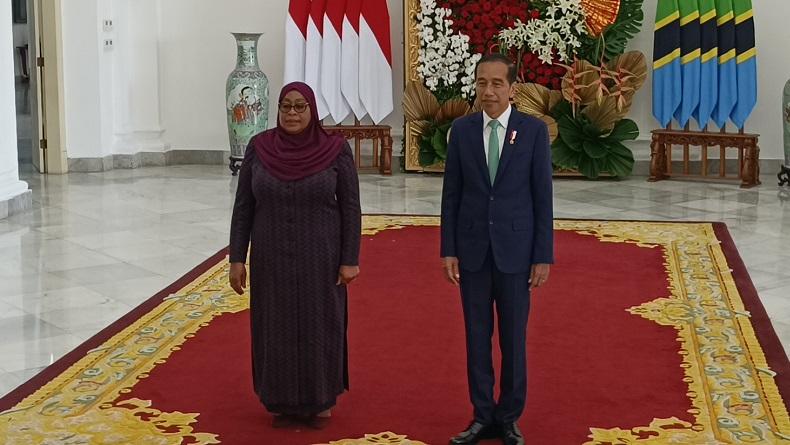 Jokowi Terima Kunjungan Presiden Tanzania Samia Suluhu Hassan di Istana Bogor