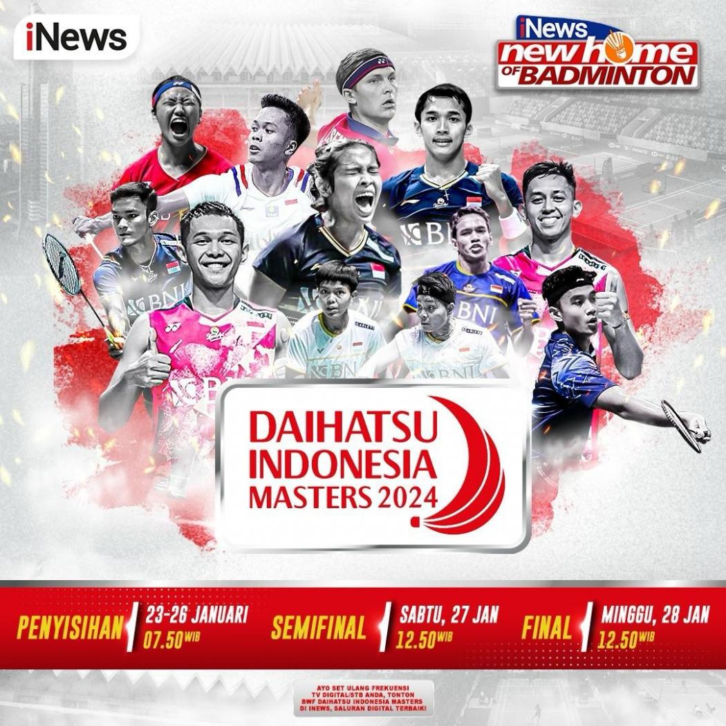 Hari Ini 8 Wakil Indonesia Berjuang Lolos ke Semifinal Indonesia Masters 2024 Live di iNews