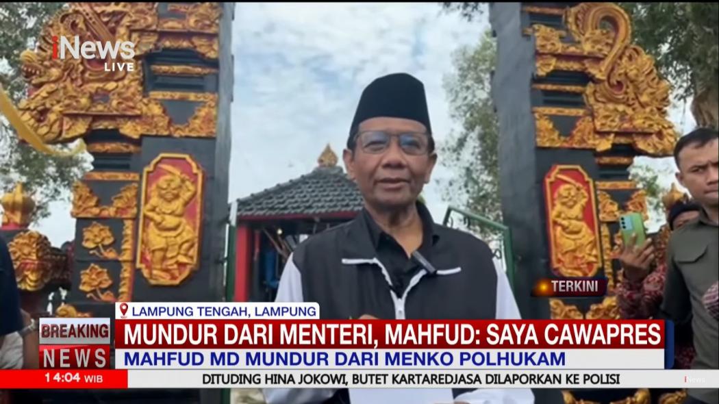 Mahfud Serahkan Surat Pengunduran Diri ke Jokowi Besok