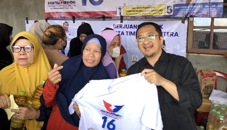 Caleg Partai Perindo Ustaz Yusuf Mansur Sosialisasi Pencoblosan di Bambu Apus