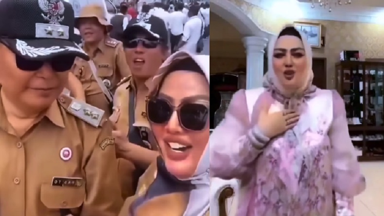 Viral Ibu Kades Ikut Demo Dirujak Netizen usai Pamer Rumah Mewah di TikTok
