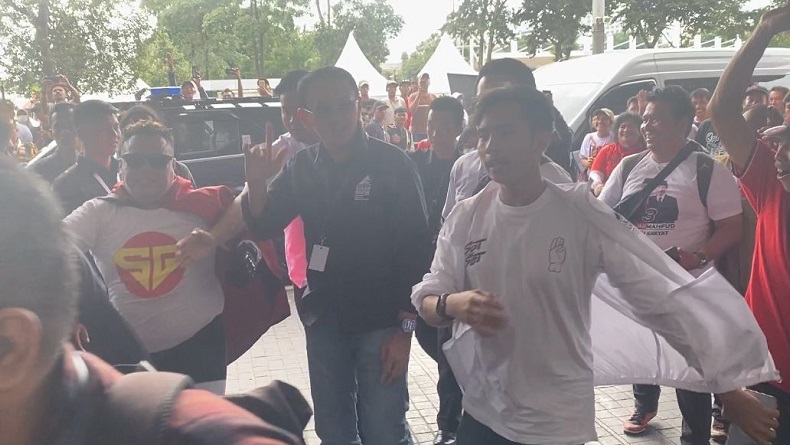 Ahok Tiba di GBK Hadiri Kampanye Akbar Ganjar-Mahfud