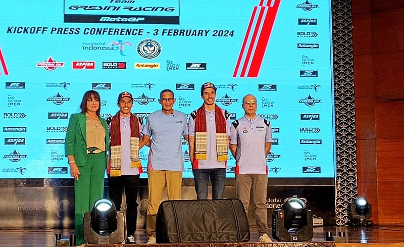 Sandiaga Uno Berharap Marc Marquez Angkat Brand Lokal yang Dukung Gresini Racing