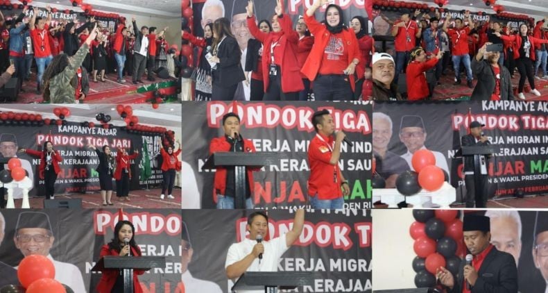 Ribuan Pekerja Migran Indonesia Padati Kampanye Akbar Ganjar-Mahfud di Jeddah Arab Saudi