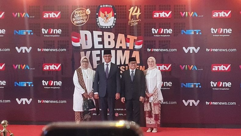 Debat Capres, Anies dan Cak Imin Kompak Pakai Jas Hitam Tiba di JCC