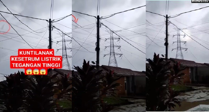 Viral, Video Bayangan Putih Diduga Kuntilanak Terbang Tersetrum Listrik, Netizen: Namanya Musibah!