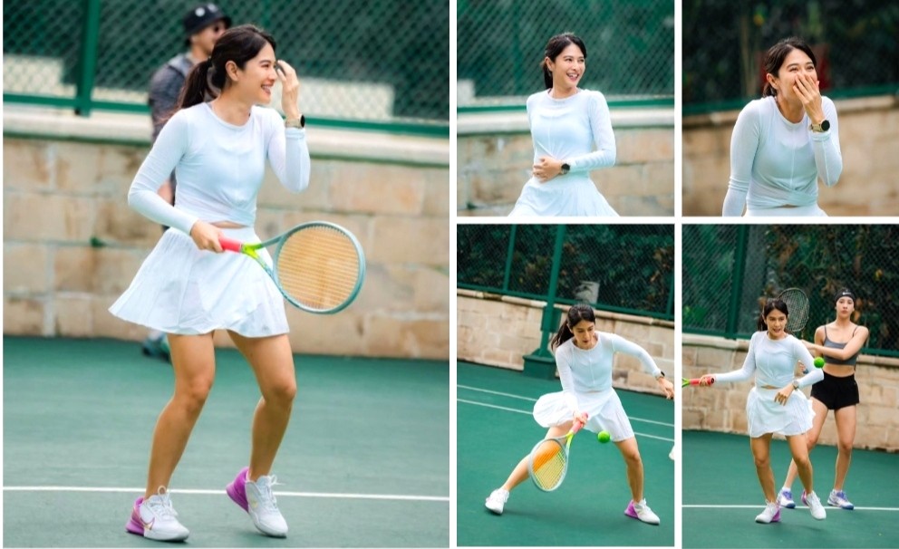 5 Potret Cantik Dian Sastro saat Main Tenis, Tetap Memesona dengan Outfit Tertutup