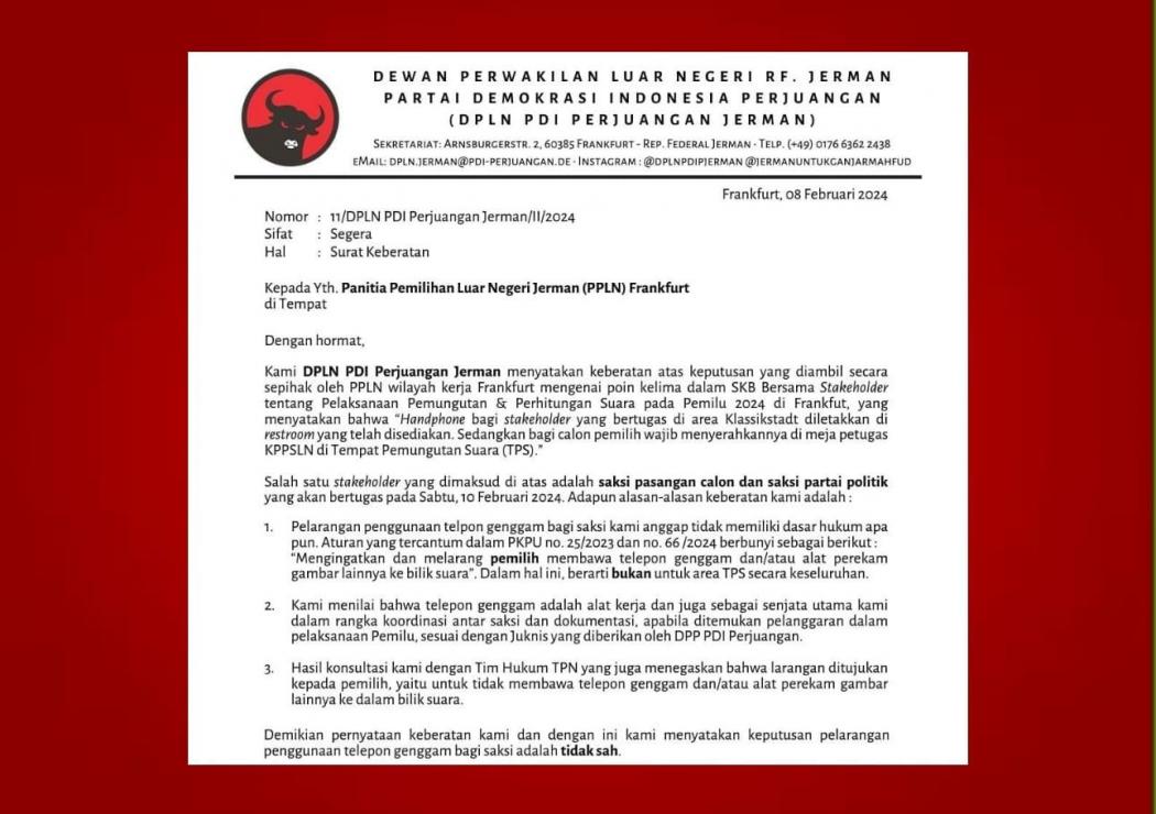 Heboh! PPLN Jerman Larang Saksi Bawa Ponsel saat Bertugas