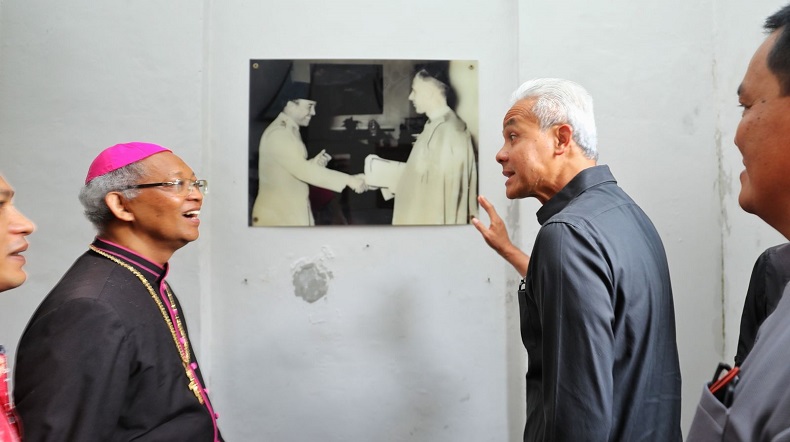 Ganjar Napak Tilas Bung Karno, Silaturahmi ke Keuskupan Bogor untuk Jaga Toleransi