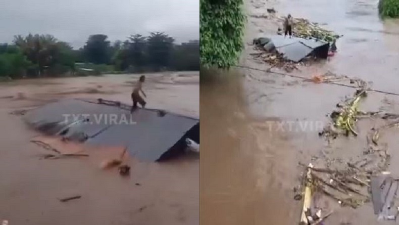 Viral Pria Ini Hanyut Bersama Rumahnya saat Banjir Bandang di Sumbawa NTB