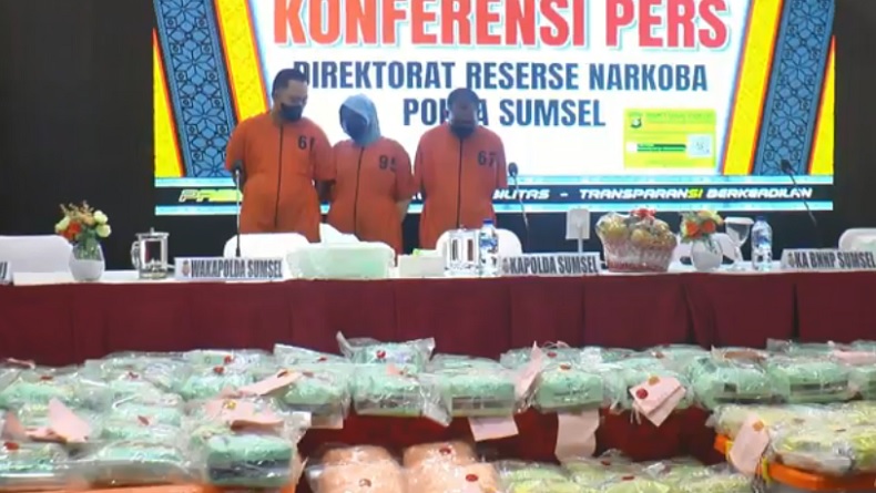 Pasutri Bandar Sabu di Palembang Ditangkap, Polisi Sita 111 Kg Sabu dalam Lemari