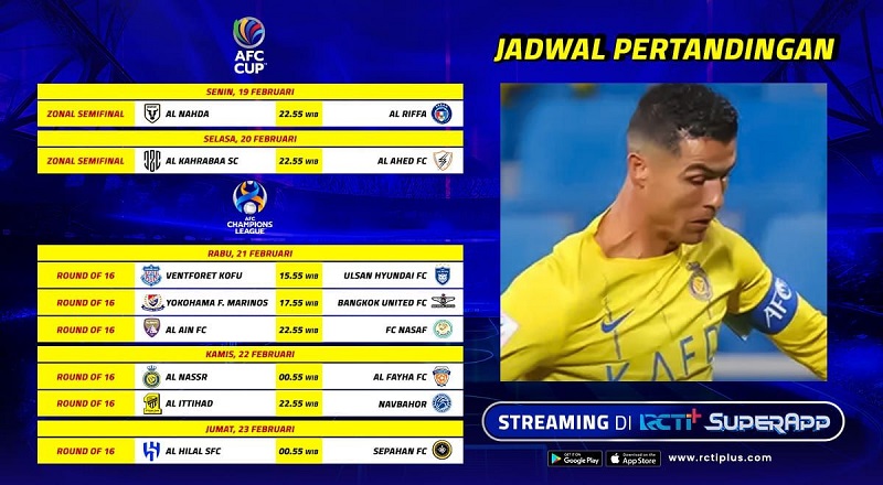 Jadwal AFC Cup di RCTI+ 19 dan 20 Februari 2024, Jangan Sampai Terlewat!