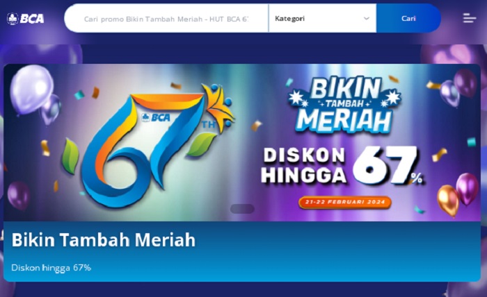 Daftar Lengkap Promo BCA HUT ke-67, Ada Apa Saja? Cek di Sini!