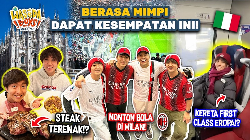 Merinding! Nonton AC Milan di San Siro, Waseda Boys Jadi Tamu VIP