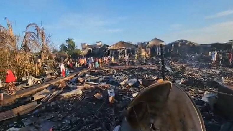 Kebakaran Hebat di Pasar Minggu Pulang Pisau, Puluhan Rumah dan Toko Hangus