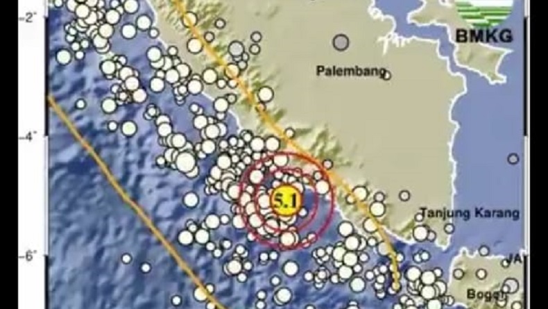 Gempa Terkini M 5,1 Guncang Kaur Bengkulu