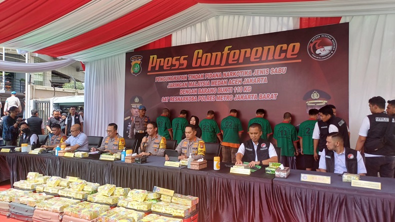 Polisi Bongkar Sindikat Peredaran Narkoba dari Malaysia, Sabu 110 Kg Disita